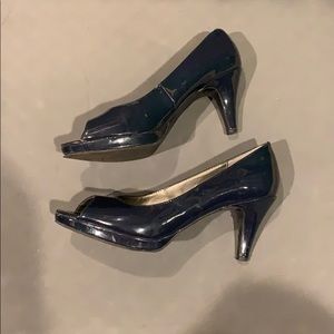 Navy Blue open toe heels